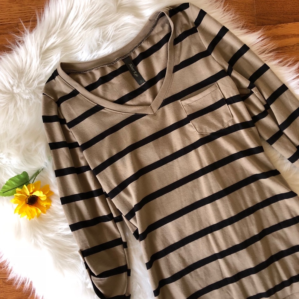 Tan striped top